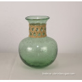 recycled green bubble glass bottles bud vase